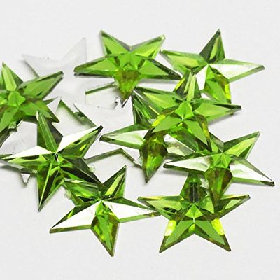 Factory Direct Craft Apple Green Flat Back Star Rhinestones | 24 Packages
