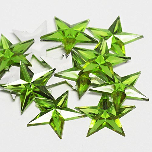 Factory Direct Craft Apple Green Flat Back Star Rhinestones | 24 Packages