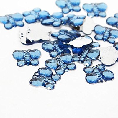Factory Direct Craft Blue Flat Back Butterfly Rhinestones | 720 Pieces
