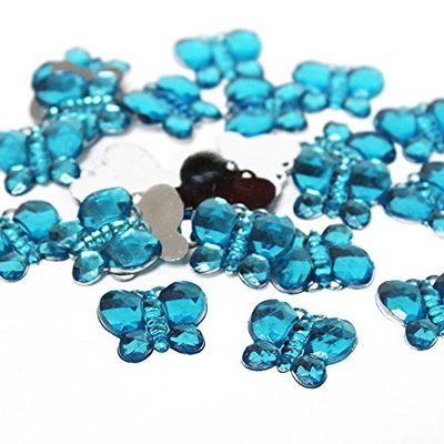 Factory Direct Craft Turquoise Flat Back Butterfly Rhinestones | 720 Pieces