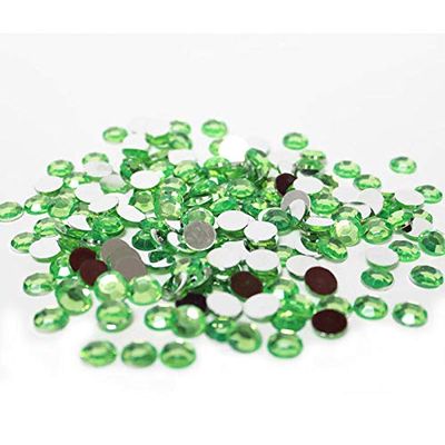 Factory Direct Craft Apple Green Flat Back Faceted Round Rhinestones | Approx. 4200 Pieces