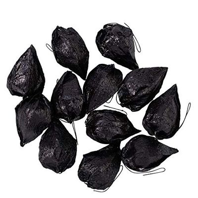Factory Direct Craft Black Glittered Chinese Lantern Seed Pods | 36 Pieces