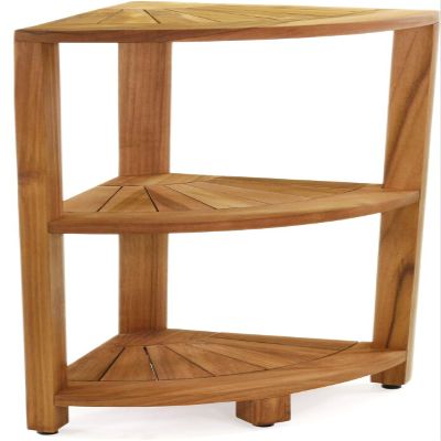 AquaTeak Kai-Petite Teak Corner Shower Storage Stand