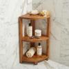 AquaTeak Kai-Petite Teak Corner Shower Storage Stand view 2