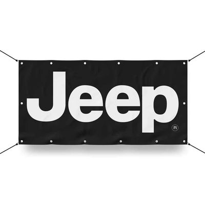 #1 Classic Jeep Wall Banner, Licensed & Authentic - Pick Your Size and Color (Black, Large 36" x 72")