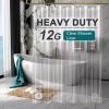 AmazerBath Heavy Duty Shower Curtain Liner 12 Gauge, 72 x 78 Inches Clear Shower Curtain Liner with 3 Clear Stones and 12 Grommet Holes, Weighted Plastic Shower Liner view 1
