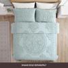 Beatrice Home Fashions Medallion Chenille Bedspread, Queen, Blue view 3