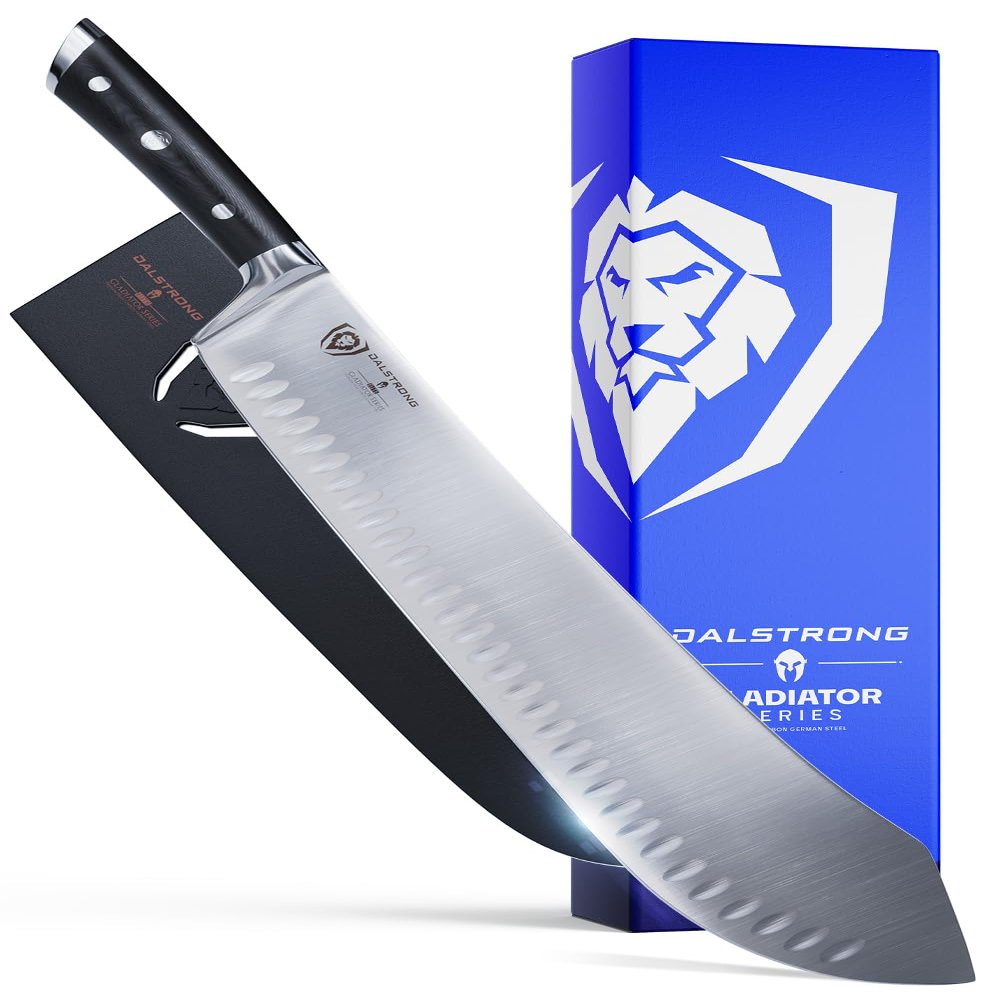 Dalstrong Bull Nose Butcher Knife - 14 inch - Gladiator Series Elite - High Carbon Premium German Steel - Black G10 Handle - Meat BBQ Knife - Sheath Included - NSF Certified