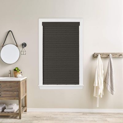 2 Bravada Simple Selections Premium Cordless Faux Wood Blinds, Ashwood Grey 68 1/2Wx72L