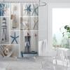 Amagical 4Pcs Summer Sea Stars Ship Bottle Seashell Pearl Blue Starfish Bathroom Mat Set Shower Curtain Set Bathroom Mat Contour Mat Toilet Cover Shower Curtain with 12 Hooks (Bottle Seashell) view 2