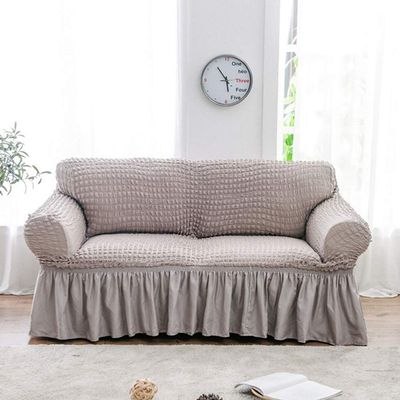 SVIO-SOFACOVER Rustic Armchair Sofa Couch Cover Gray Stretchable Furniture Protector Arm Chair Slipcover with Skirt One Piece