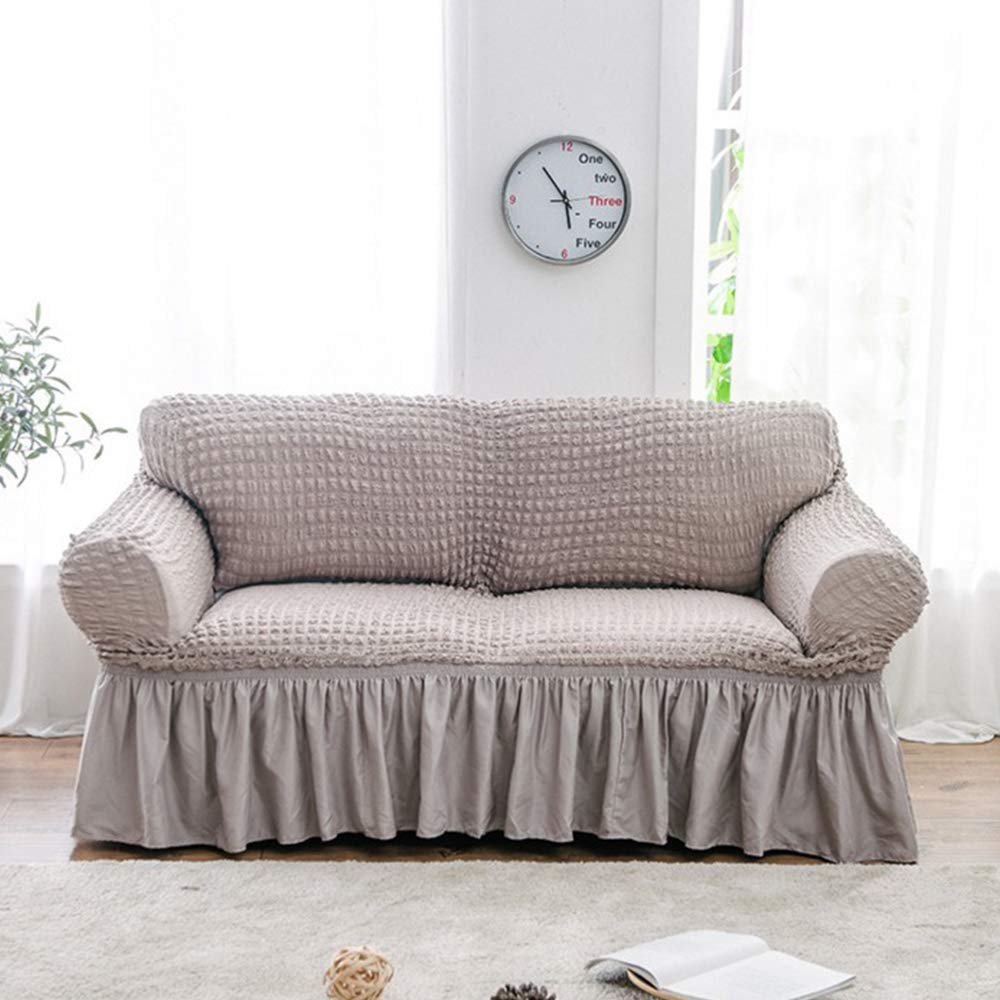 SVIO-SOFACOVER Rustic Armchair Sofa Couch Cover Gray Stretchable Furniture Protector Arm Chair Slipcover with Skirt One Piece