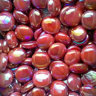 Creative Stuff Glass - Vase Fillers - Glass Gems (4 LB, Opal Red Irid Medium)