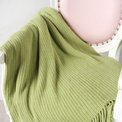 49"x78" Summer Fall Spring Fringe Blanket Throw Light Green Home Decorative Cozy Throw Blanket Office Couch Sofa Bed Beach Travel Throw Her Gift