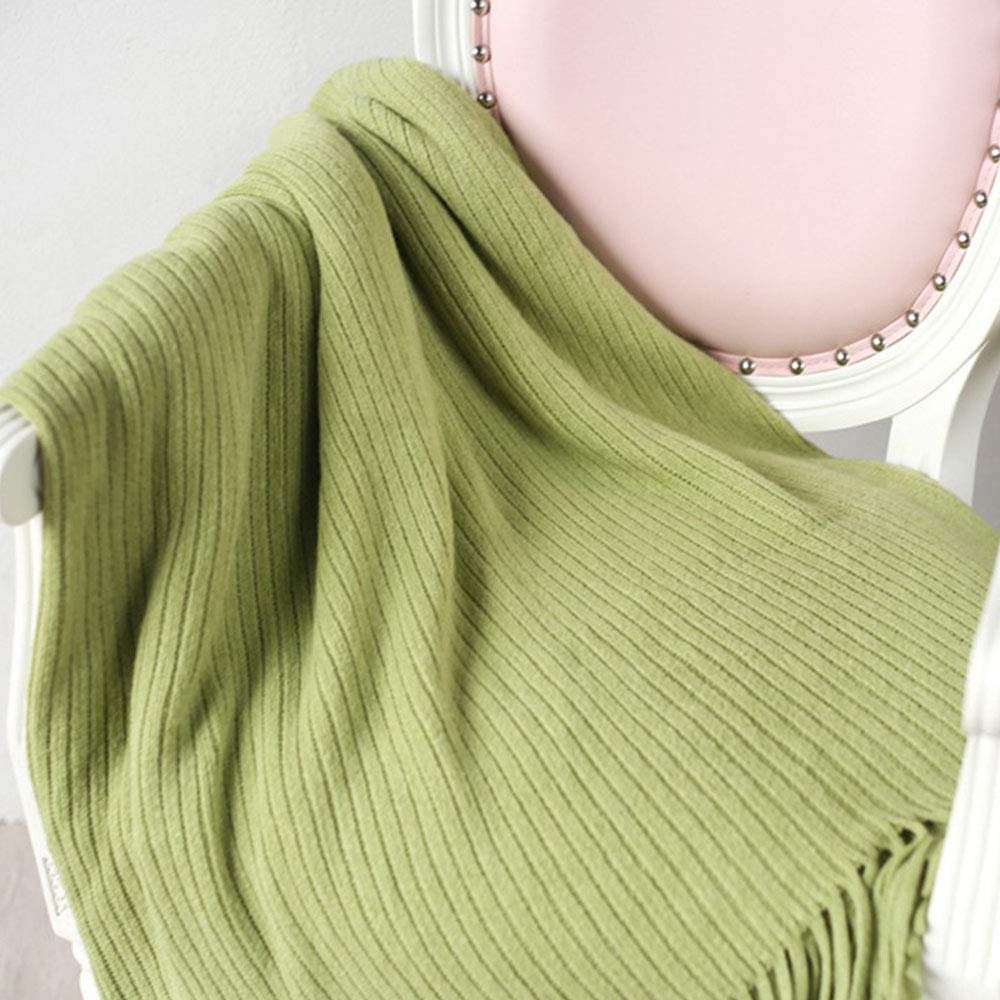 49"x78" Summer Fall Spring Fringe Blanket Throw Light Green Home Decorative Cozy Throw Blanket Office Couch Sofa Bed Beach Travel Throw Her Gift
