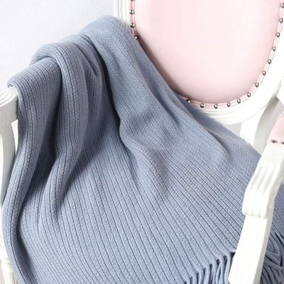 49"x78" Summer Fall Spring Fringe Blanket Throw Light Gray Home Decorative Cozy Throw Blanket Office Couch Sofa Bed Beach Travel Throw Her Gift