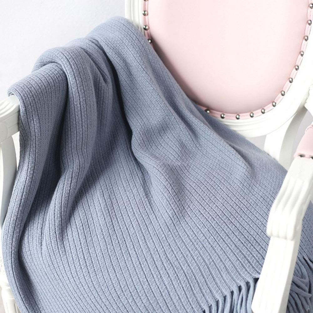 49"x78" Summer Fall Spring Fringe Blanket Throw Light Gray Home Decorative Cozy Throw Blanket Office Couch Sofa Bed Beach Travel Throw Her Gift