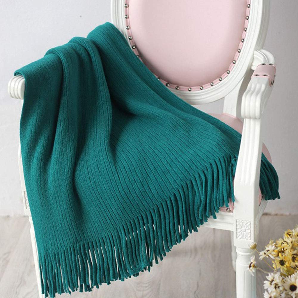 49"x78" Summer Fall Spring Fringe Blanket Throw Home Decorative Green Cozy Throw Blanket Office Couch Sofa Bed Beach Travel Throw Her Gift