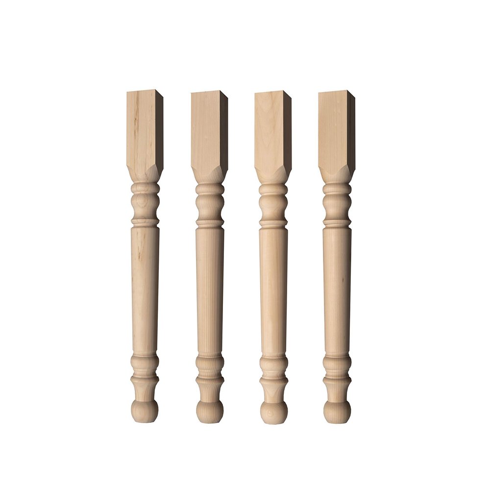Osborne Farm Coffee Table Leg in Knotty Pine (Set of Four), Replacement Furniture Legs for Farmhouse Design, Unfinished and Sanded Wooden Table Legs, Wood Table Legs for Coffee Tables or Bench Seats