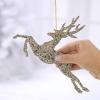Factory Direct Craft Pack of 6 Platinum Glittered Leaping Deer Ornaments - Sparkling Accents for Christmas Trees, Parties, Holidays, and Special Occasions (9" W x 6" H) view 3