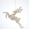 Factory Direct Craft Pack of 6 Platinum Glittered Leaping Deer Ornaments - Sparkling Accents for Christmas Trees, Parties, Holidays, and Special Occasions (9" W x 6" H) view 4