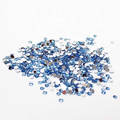 Factory Direct Craft Blue Flat Back Faceted Round Rhinestones | 14400 Pieces