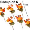 Factory Direct Craft Set of 6 Artificial Pumpkin Gourd and Pine Cone Picks for Fall and Autumn Decorating | Size: 6" view 2