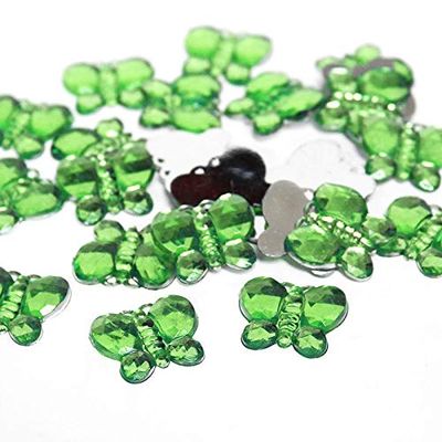 Factory Direct Craft Apple Green Flat Back Butterfly Rhinestones | 720 Pieces