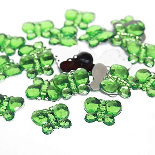 Factory Direct Craft Apple Green Flat Back Butterfly Rhinestones | 720 Pieces