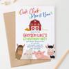 Modern Pink Paper Farm Birthday Invitations for Girls or Boys, Petting Zoo Birthday Invitations Girl or Boy, Your choice of Quantity, Age, Info and Envelope Color view 2