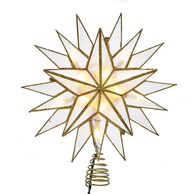 Kurt Adler 10-Light Gold Capiz Star Treetop