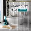 AmazerBath Heavy Duty Shower Curtain Liner 12 Gauge, 72 x 84 Inches Clear Shower Curtain Liner with 3 Clear Stones and 12 Grommet Holes, Weighted Plastic Shower Liner view 1
