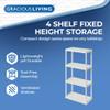 Gracious Living 4 Shelf Fixed Height Solid Light Duty Storage Unit 12 x 24 x 48 for Home, Garage, Basement, & Laundry, White (3 Pack) view 4