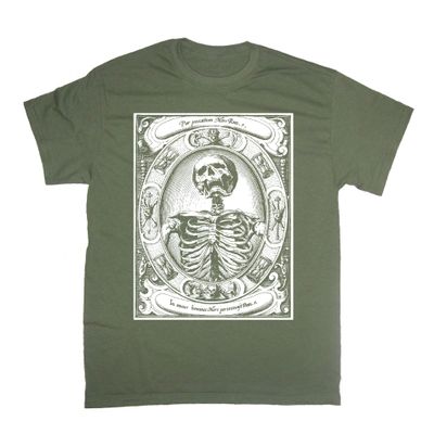 Chat Noir Memento Mori Shirt - Occult Skeleton Skull Gothic Death Pentagram Witchcraft (X-Large)