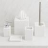 Kurrajong Farmhouse 5 Piece Bathroom Accessories Set Complete | Faux Marble and White Bathroom Accessory Set | Tissue Box, Toilet Brush, Soap Dish, Soap Dispenser, Toothbrush Holder view 1