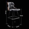 ZZHF PU Lifting Chrome Swivel Bar Stool, Height Adjustable, with Back and Footrest, PU Black/Brown Task Chair (Color : Black, Size : B) view 2