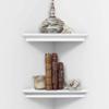 AHDECOR White Corner Shelves, Stylish Wall Mounted Corner Shelf for Space-Saving Storage in Living Room, Bedroom, and Office, Set of 2 view 1
