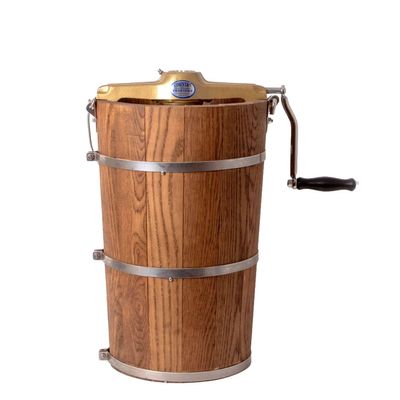 Lehman's Manual Ice Cream Maker - Make Your Own Homemade Ice Cream, Hand Crank with Stainless Steel Can and Oak Tub, 8 Quart Capacity