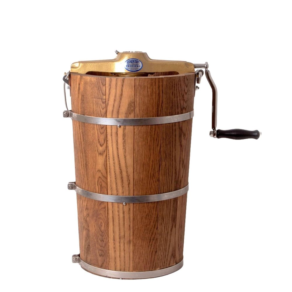 Lehman's Manual Ice Cream Maker - Make Your Own Homemade Ice Cream, Hand Crank with Stainless Steel Can and Oak Tub, 8 Quart Capacity