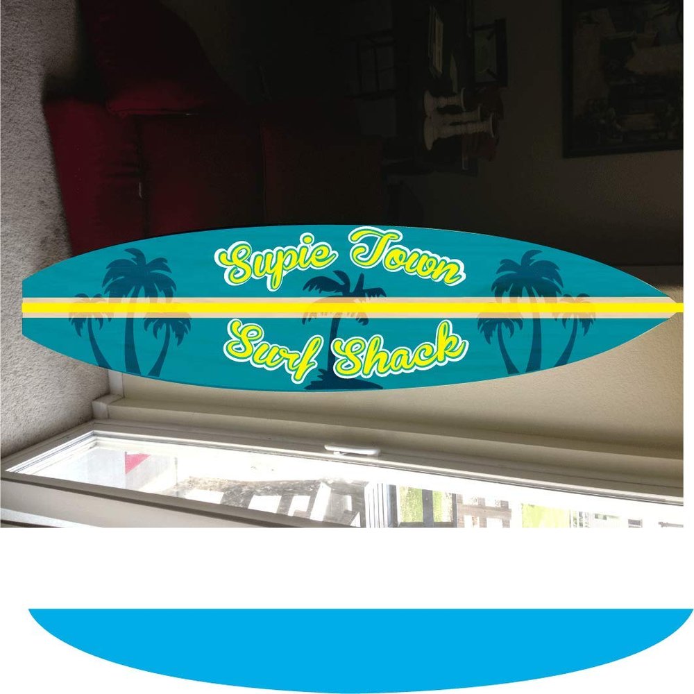 5' wall hanging surf board surfboard decor hawaiian beach surfing beach decor