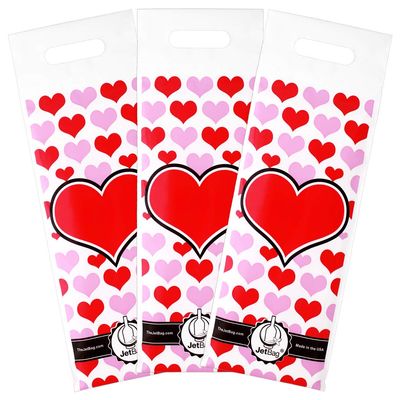 JetBag Travel Wine Bag (Set of 3, Heart Gift Pattern) - The Original Absorbent, Reusable & Protective Wine Bottle Bag - Made in the USA