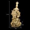 8.3'' Chinese Fengshui Gold Brass Magic Dragon Holding Sword Figurine for Luck & Success Table Decor view 2