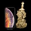 8.3'' Chinese Fengshui Gold Brass Magic Dragon Holding Sword Figurine for Luck & Success Table Decor view 3