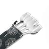 Gugrida 4 Pcs Silver Spork for Household Use Camping Travel Hiking, 18/10 Stainless Steel Spoon Fork, Noodles Appetizer Dessert Spoon, Healthy & Eco-Friendly Silverware Set, 8.26-inch w/Portable Bag view 4