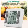 Refrigerator Thermometers with 2 Temperature Sensors Customizable Alarms for Fridge & Freezer, Digital Refrigerator /Min Record Function with LCD Screen Back view 4