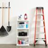 Gracious Living 4 Shelf Fixed Height Solid Light Duty Storage Unit 12 x 24 x 48 for Home, Garage, Basement, & Laundry, White (4 Pack) view 2