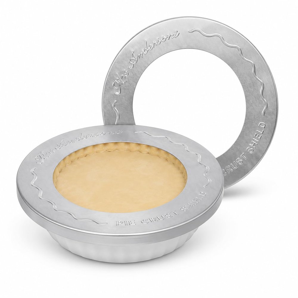 Mrs. Anderson's Baking Individual Pie Crust Protector Shields, Set Of 2, For Mini Pies And Pot Pies, Fits Up To 5-Inch Pie Plates, Prevents Over-Browning And Spills