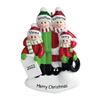 3D Caroling Family of 4 Christmas Ornament 2025 Personalized Family Christmas Ornaments 2025 | Custom Winter Holiday Keepsake Personalized Tree Ornaments Customizable Gifts Xmas Carol of Four Ornament view 1