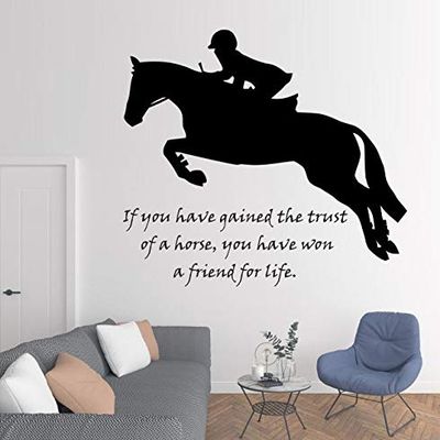 Animal Love Passion Quotes Quote Equestrian Horse Wall Decals for Girls Rooms/Girl Horses Animals Horseback Riding Equestrianism Sport Jumping Vinyl Art Decor Stickers/Womens Size 20x20 inch