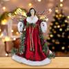 Kurt Adler 14-Inch Fabric Mache Red Angel Treetop view 2